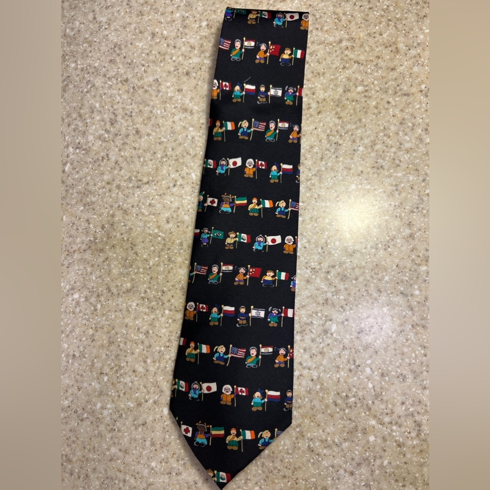 Save the Children Silk Tie Fathers Day Men Gift Dad Grandpa “Rainbow Of Kids”